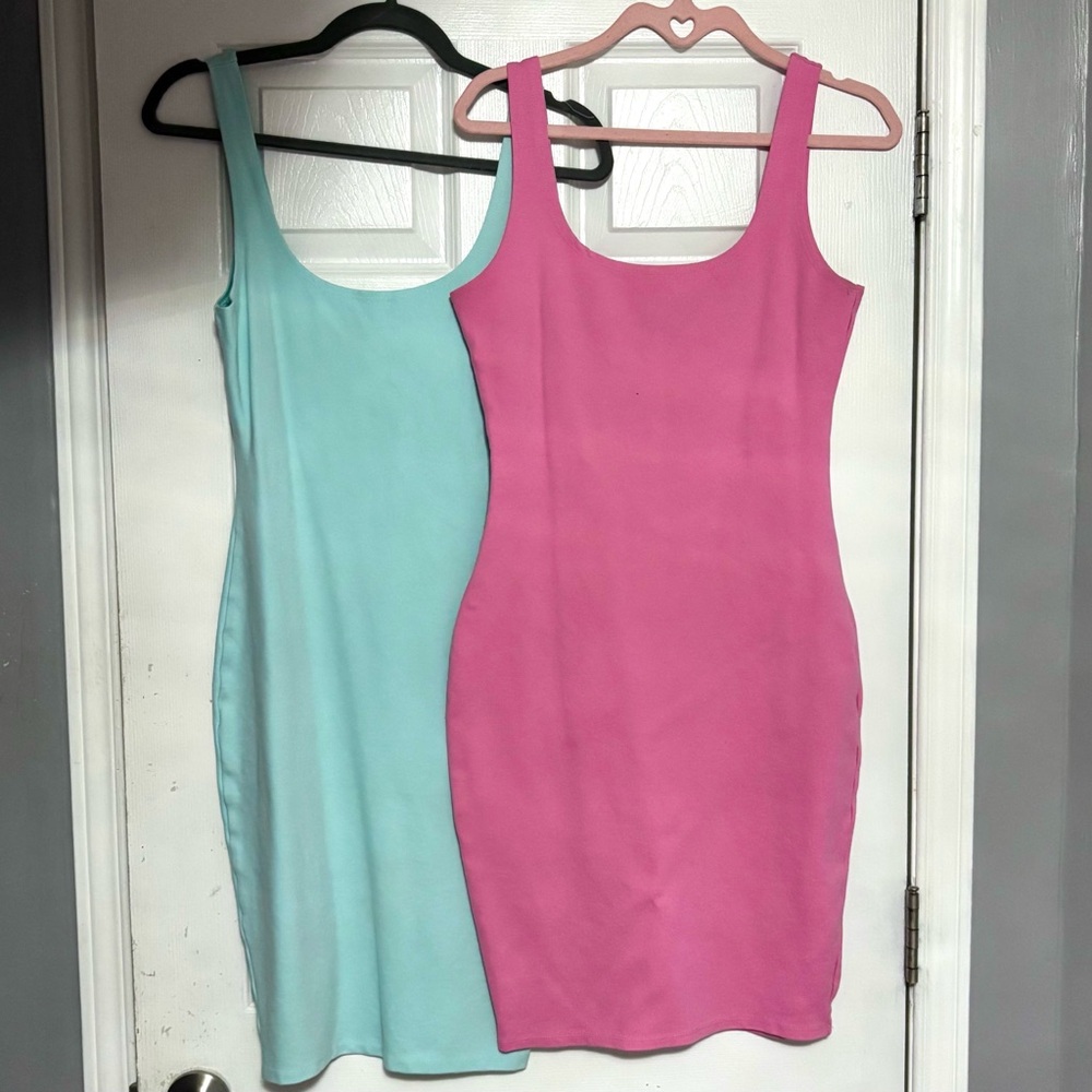 Forever 21 Blue Body Con Dress & Pink Body Con Dress Bundle